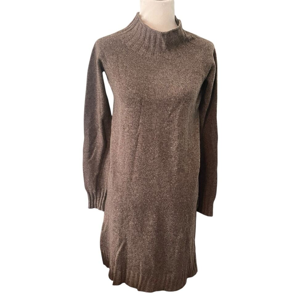 Hawico Scottish 100% Cashmere Turtleneck Dress •S• Brown Sweater Scotland $1195